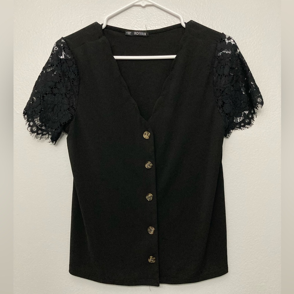 Notebuk Black Short Sleeve Top Sz Small